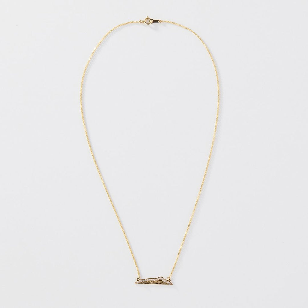 Joyería hawaiana / Oro amarillo de 14 quilates / Collar con cabeza de diamantes / Diamante