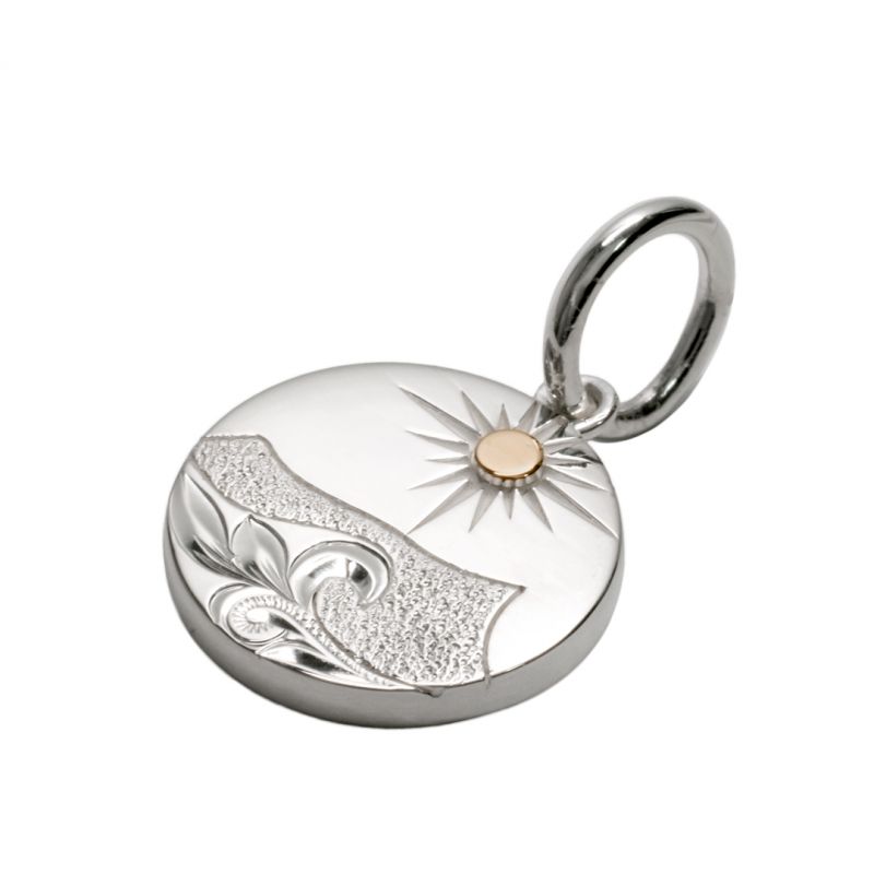 Joyería hawaiana / Colgante con cabeza de diamante del sol naciente