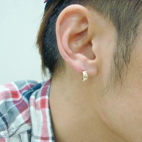 Joyería hawaiana / K14YG / Pendientes de aro calados (pequeños)