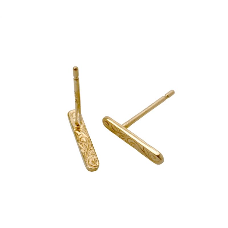 [Exclusivo de WEB] Joyería hawaiana / Plata 925 / Baño K10YG / Pendientes de placa