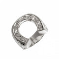 Joyería hawaiana / Plata 925 / Anillo con herradura en relieve