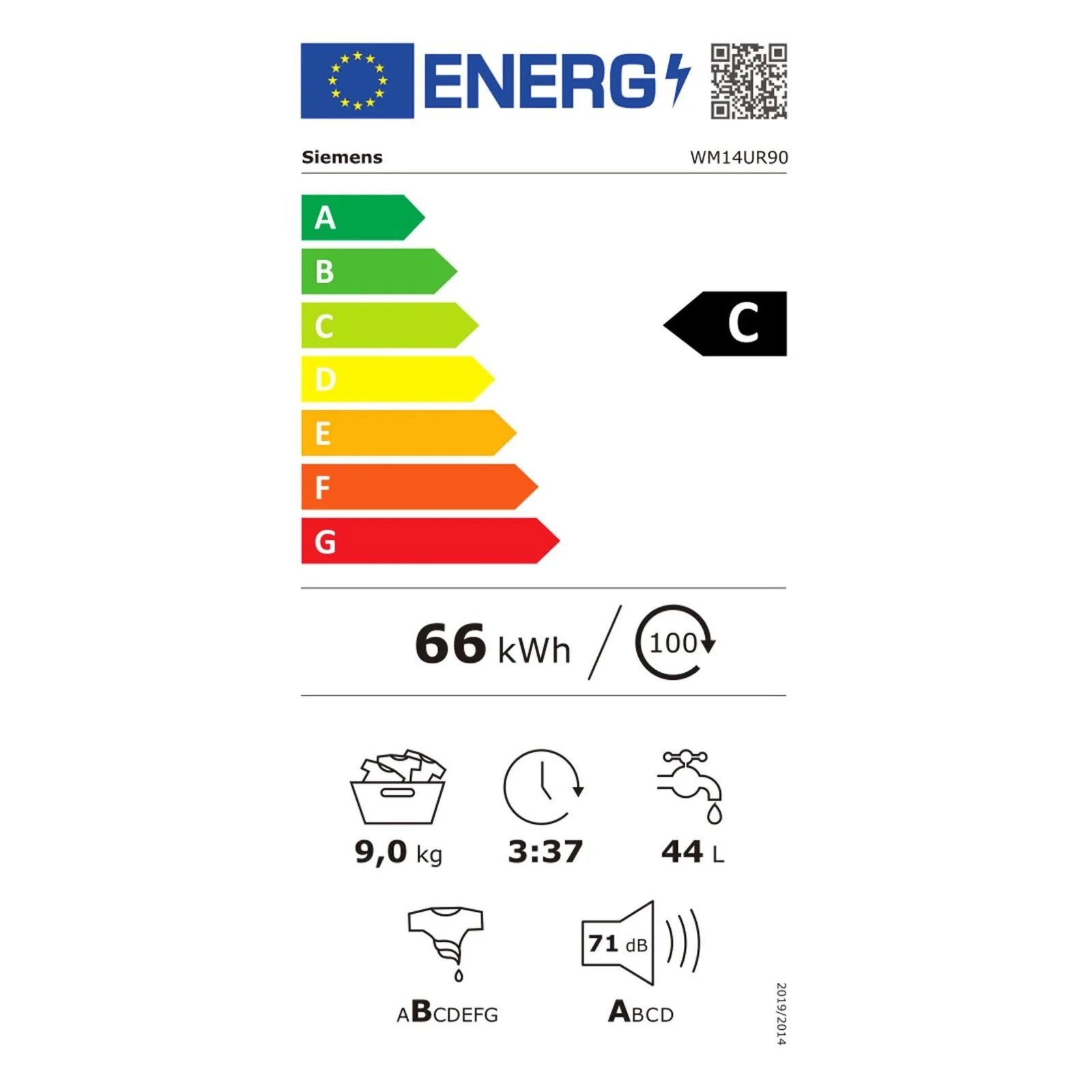 2025 Lavadora Siemens iQ500 WM14UR90 de carga frontal 9 kg, 1400 rpm, blanca
