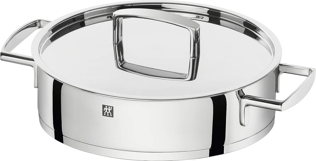 ZWILLING 5-Piece Cookware Set, 4 Lids, Suitable for Induction, Stainless Steel, Passion, Bright Grey, Diameter 16 cm, Diameter 20 cm, Diameter 24 cm, Diameter 28 cm