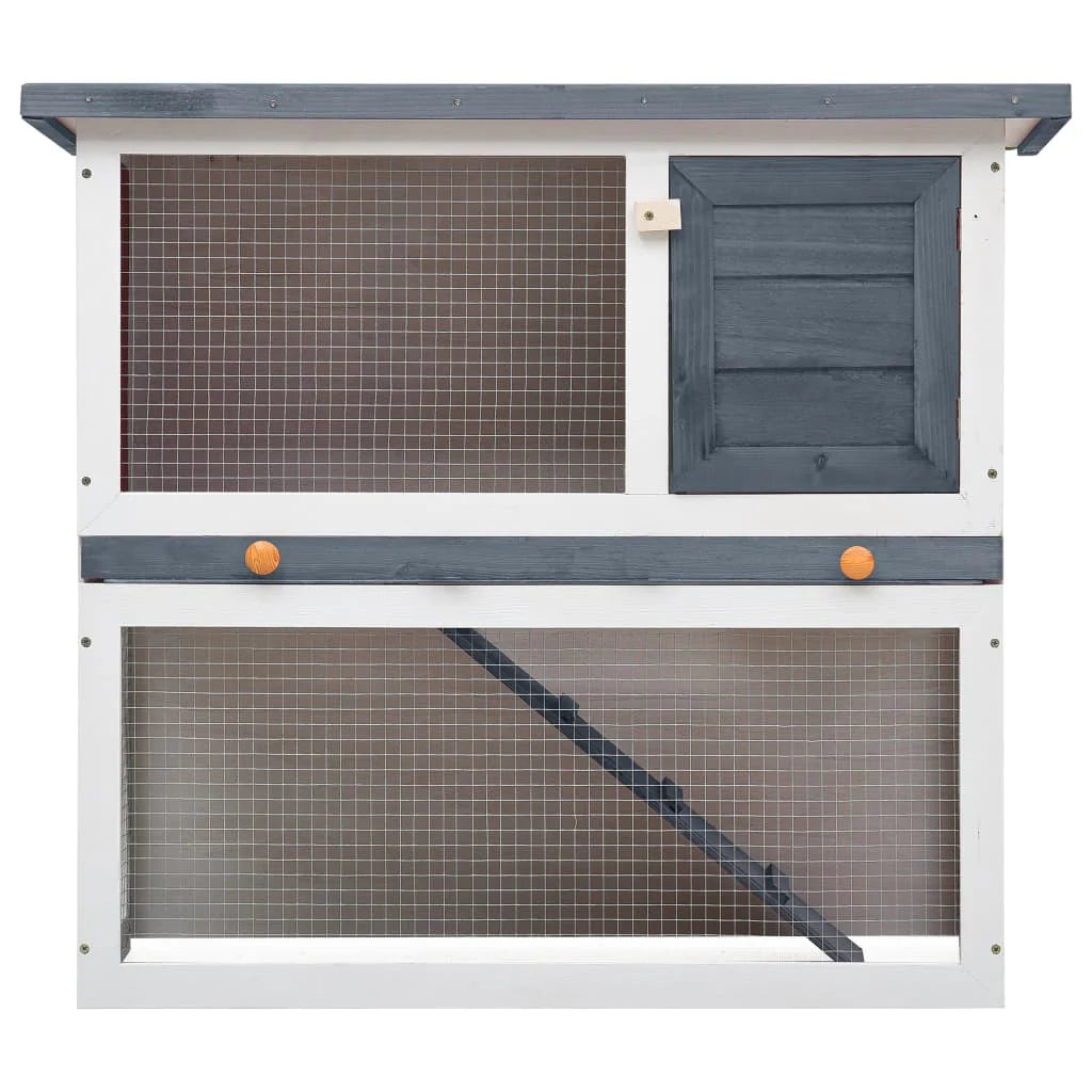 2025 Conejera para conejos – Recinto para pequeños animales, 90 x 45 x 80 cm, puerta gris, madera de pino