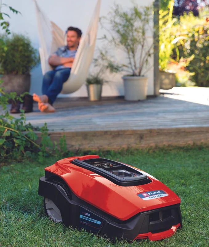 2025 Kit robot cortacésped Einhell Freelexo 500 con recortadora para bordes de césped