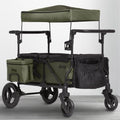 Carrito-Paseador Jeep Wrangler Deluxe – 2 Asientos con Arnés de 5 Puntos, Bolsa Térmica, Capota Anti-UV, Amplio Almacenamiento, Ruedas Todo Terreno Antipinchazos, Manillares Ajustables