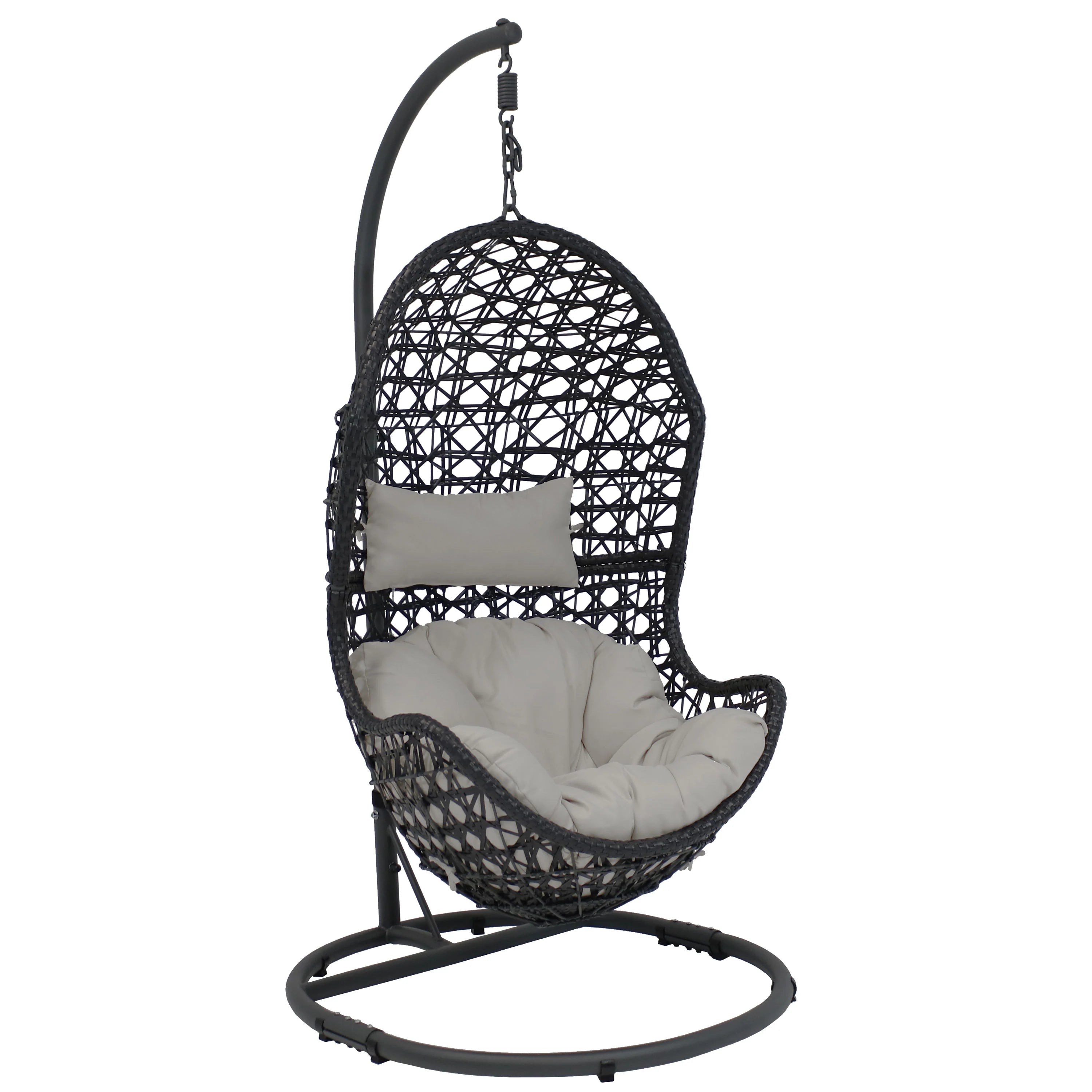 2025 Silla Colgante Tipo Huevo Sunnydaze Cordelia con Estructura de Acero y Cojín