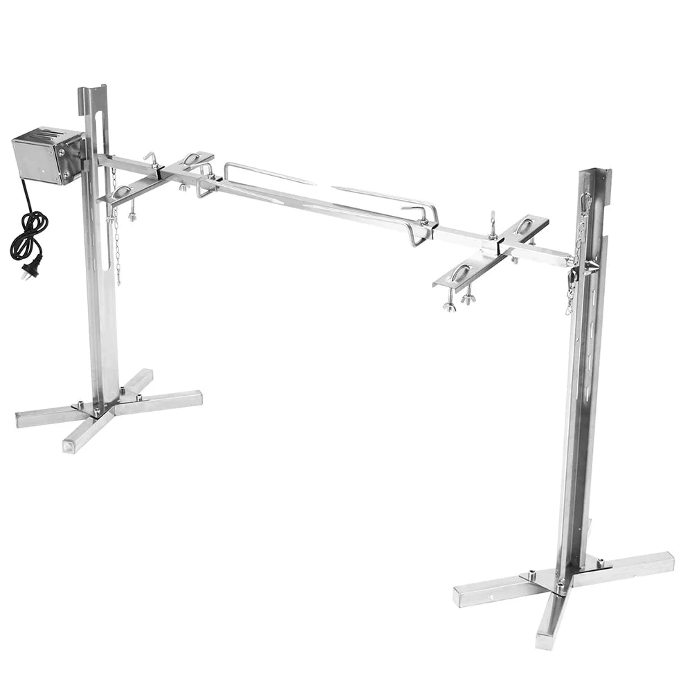 Asador giratorio de acero inoxidable INTSUPERMAI con trípode, motor eléctrico y capacidad de 40 kg para cordero