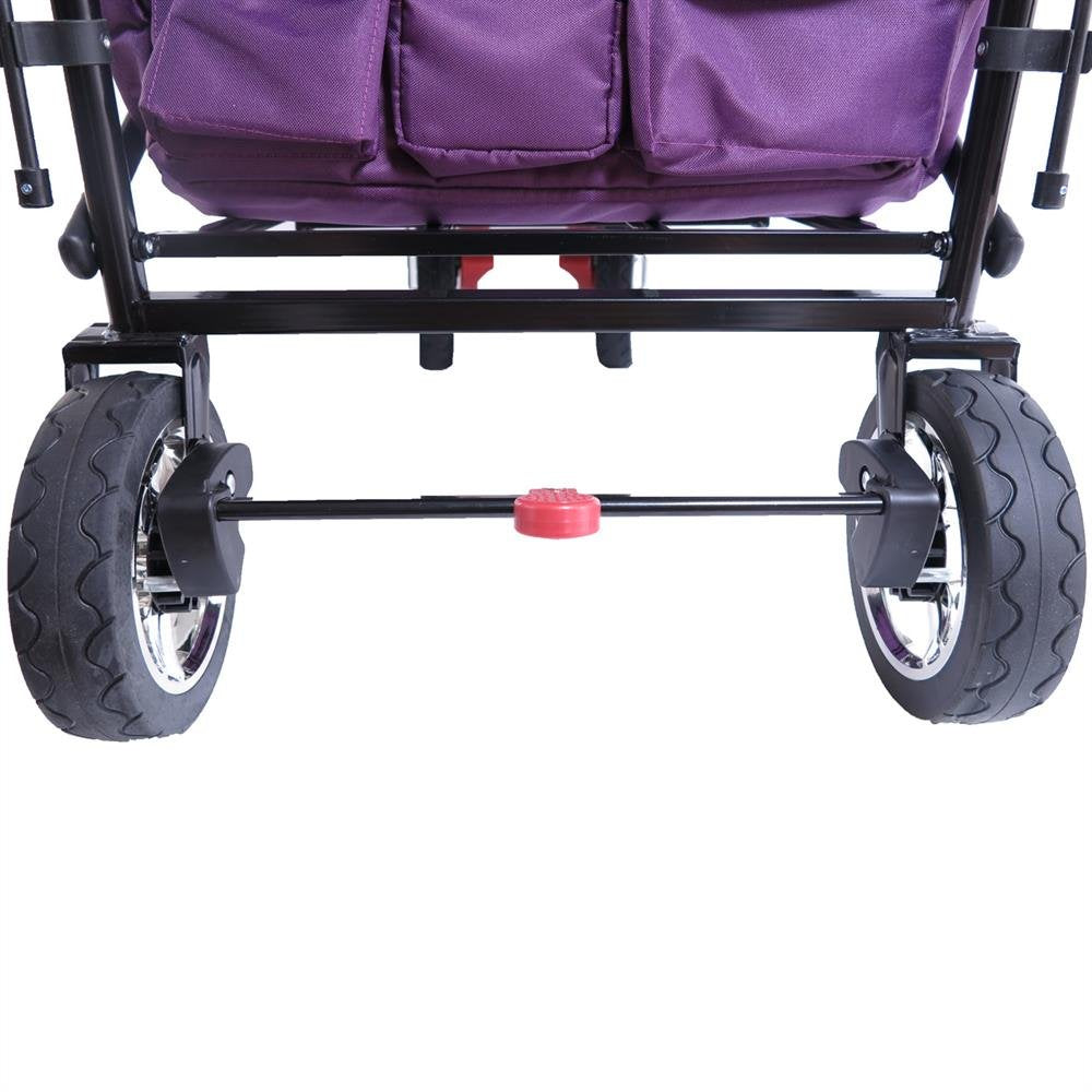 Bollerwagen FUXTEC FX-CT700, Carro Plegable Gris para el Transporte de niños, Ciudad, Campo, Playa o montaña - con Capota Anti-UV, asa de Empuje, Freno de Mano Delantero y Trasero, El Original