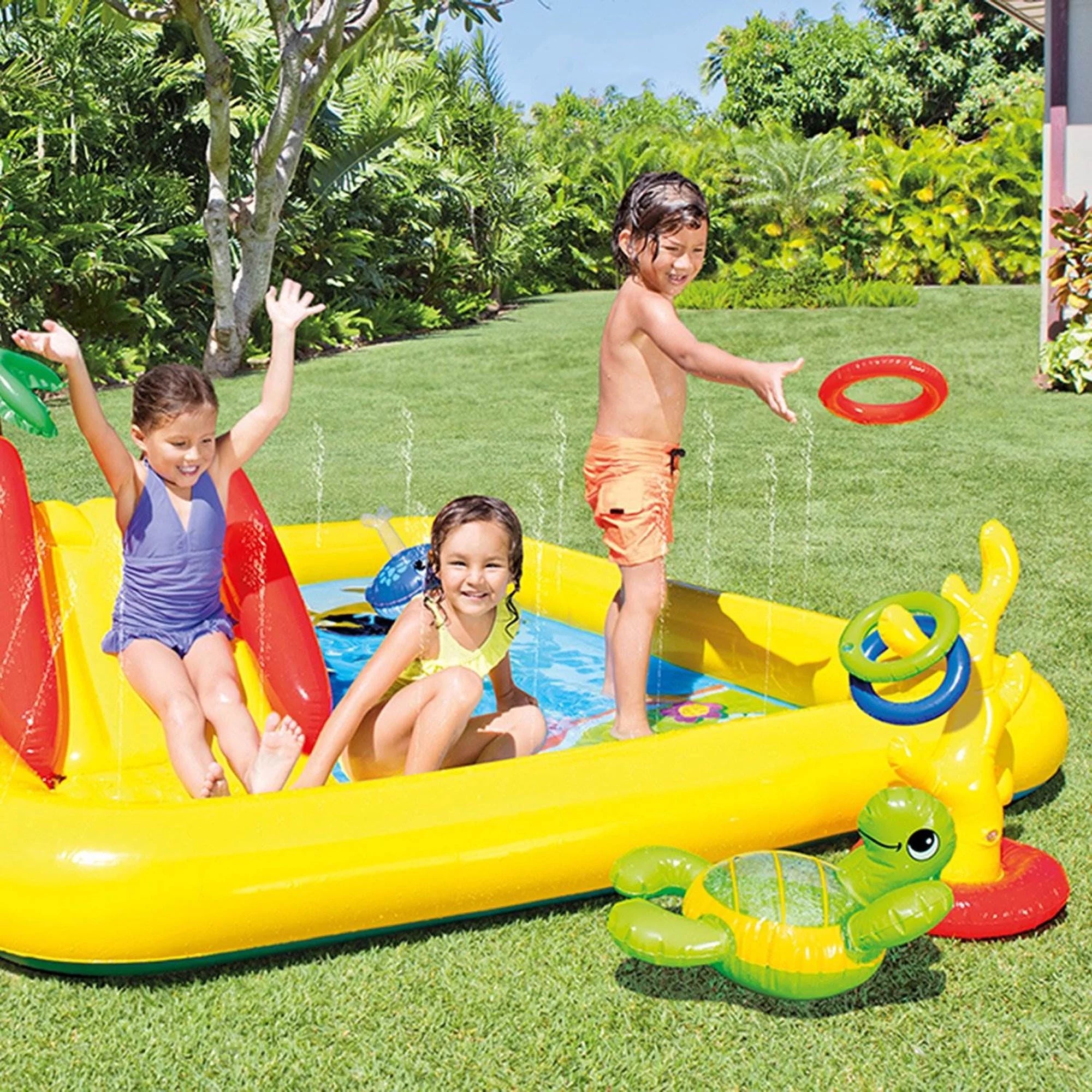 2025 Intex Dinoland Piscina Infantil Inflable y Piscina Infantil Ocean para Patio Trasero