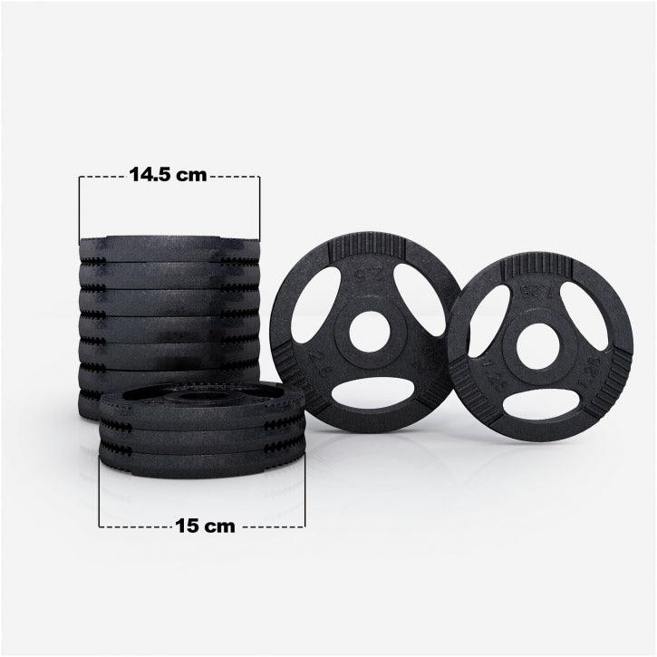 2025 Set de mancuernas cortas de fundición Gripper 30 kg negro