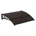 2025 Marquesina para puerta de entrada, marquesina de protección resistente a la intemperie ABS, policarbonato y aluminio 150 x 100 cm, negro y marrón