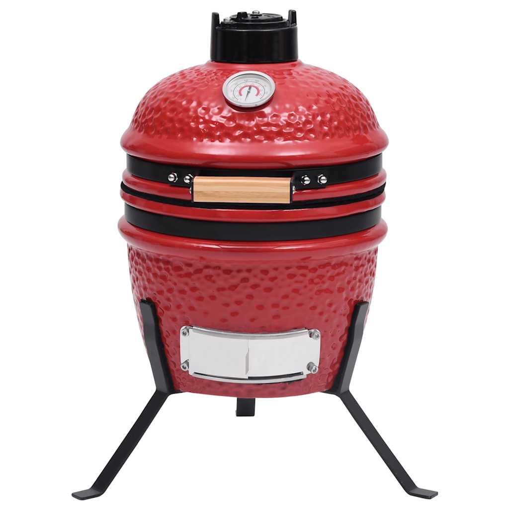 2025 Parrilla y ahumador Kamado de cerámica 56 cm con indicador de temperatura rojo BBQ