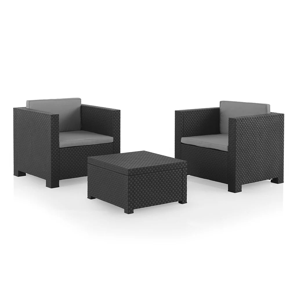2025 Conjunto de Jardín: 2 Sillones y 1 Mesa Grafit SP Berner