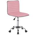 Silla de Oficina Yaheetech de Cuero PU, Respaldo Bajo, Altura Ajustable 41,5-56,5 cm