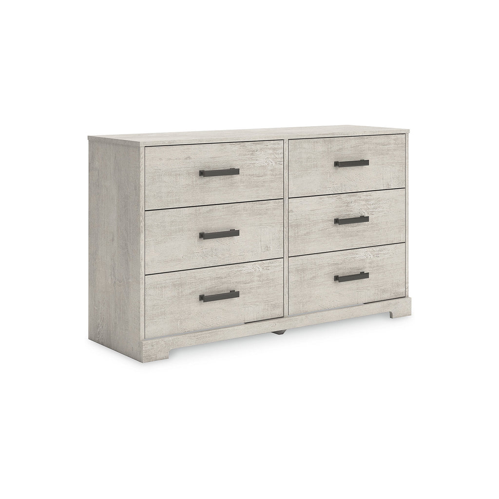 Cajonera Shawburn de 6 Cajones Estilo Granja Moderna de Signature Design by Ashley, Acabado Blanco Roto