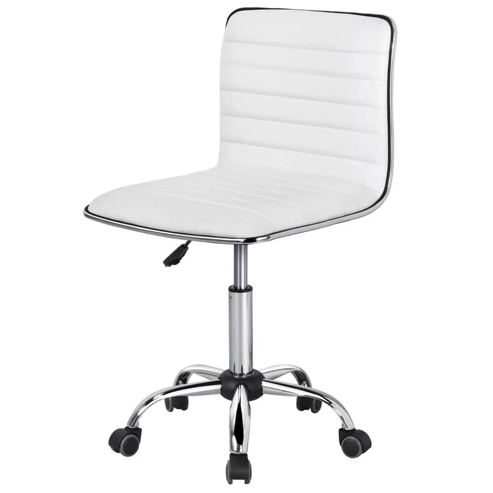 Silla de Oficina Yaheetech de Cuero PU, Respaldo Bajo, Altura Ajustable 41,5-56,5 cm