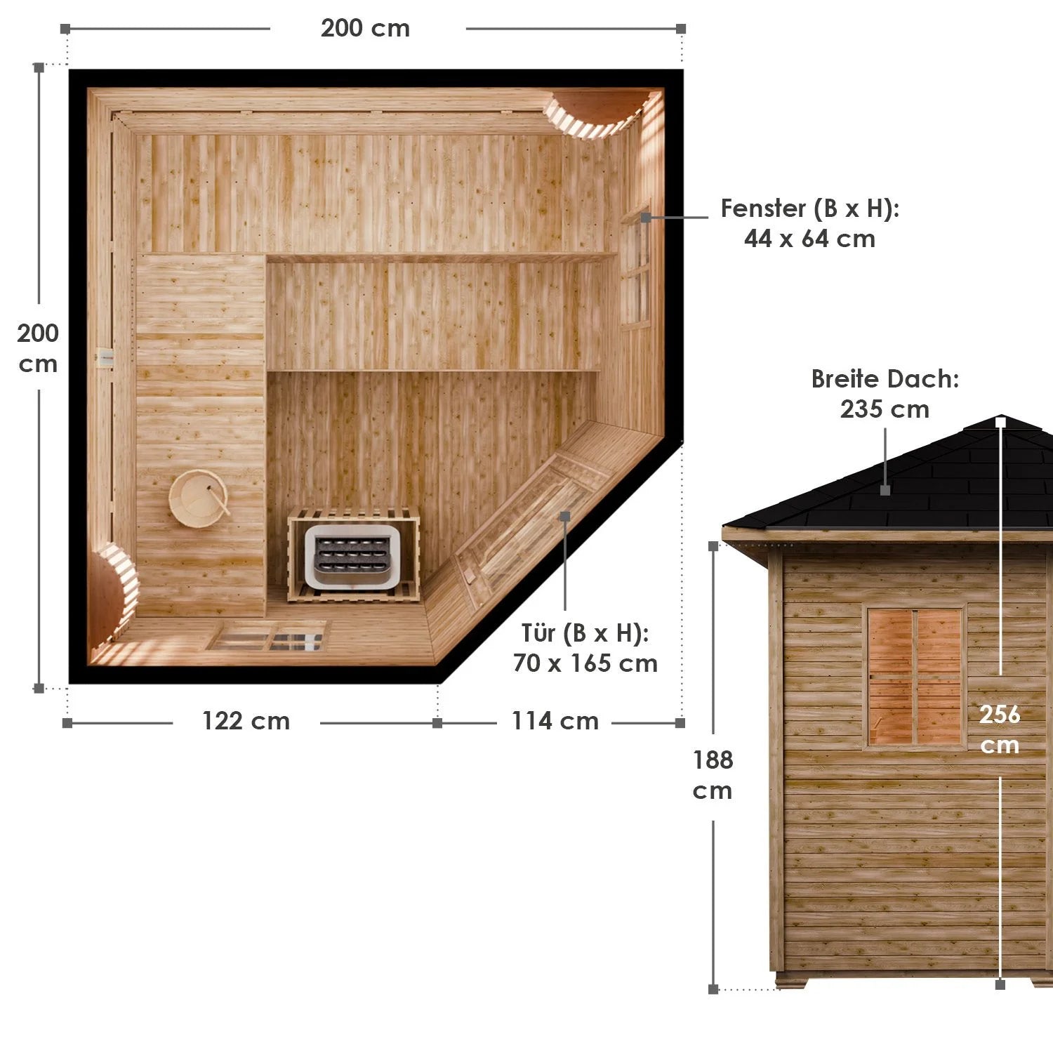 2025 Casa de sauna exterior Eldur - 8 kW