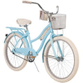 2025 Bicicleta Cruiser Clásica de Playa para Mujeres Huffy Nel Lusso 24 pulgadas, Azul Claro