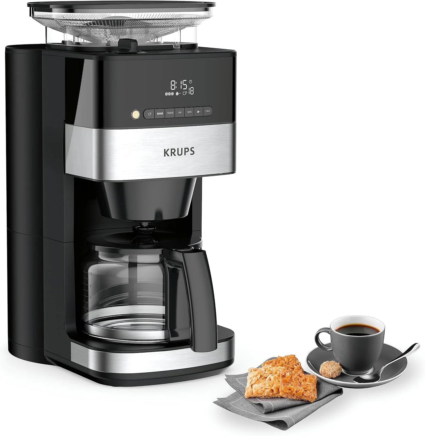 2025 Krups Grind and Brew KM8328 Cafetera de Filtro con Molinillo, 1.25 L, 10–15 Tazas