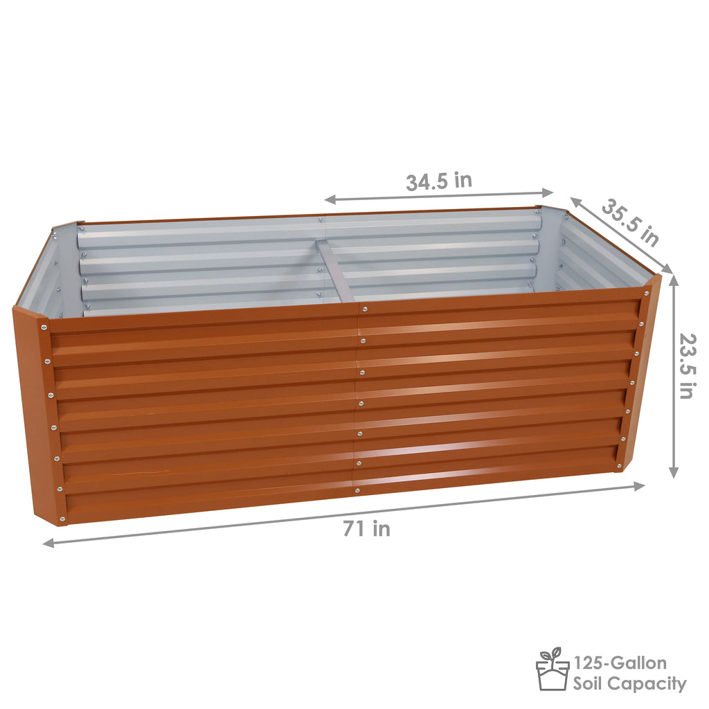 2025 Cama Elevada Rectangular para Jardín Sunnydaze de Acero Galvalume - 180 cm