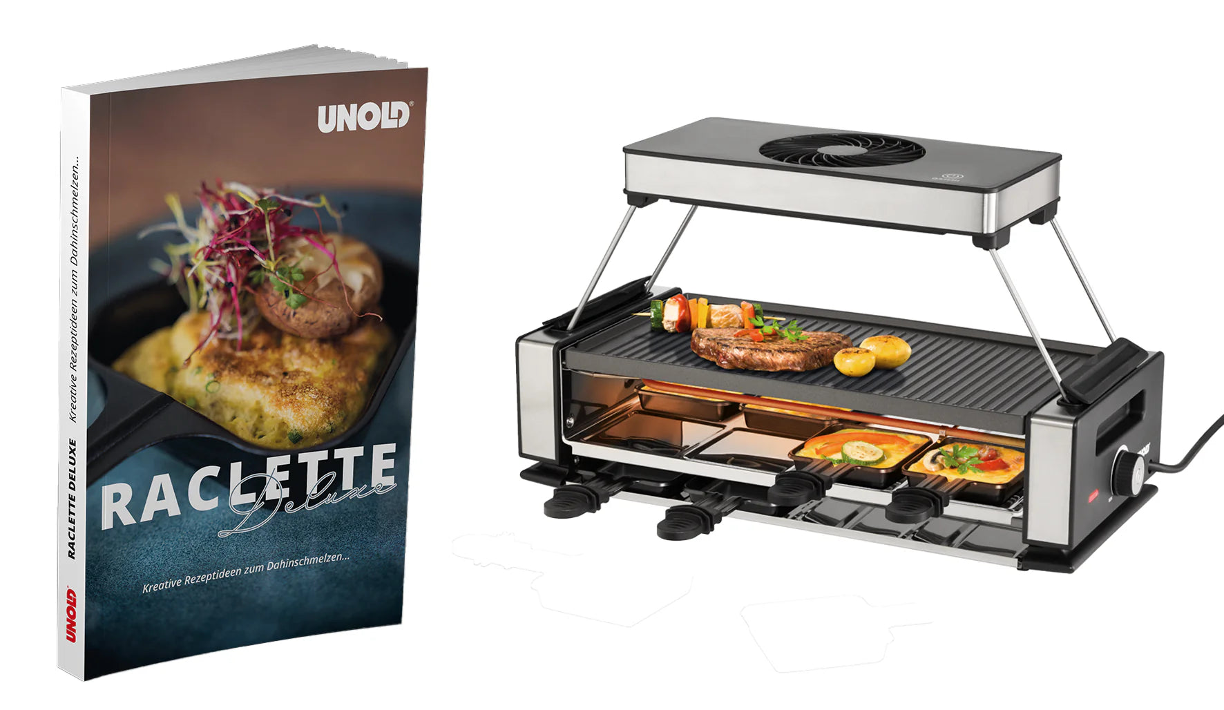 2025 Raclette Smokeless con libro de recetas – Raclette sin humo con tecnología Smokeless