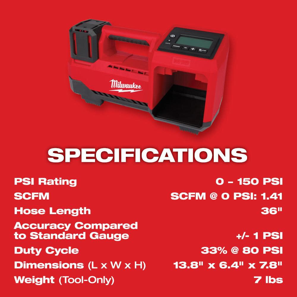 2025 Milwaukee M18 Inflador 2848-20