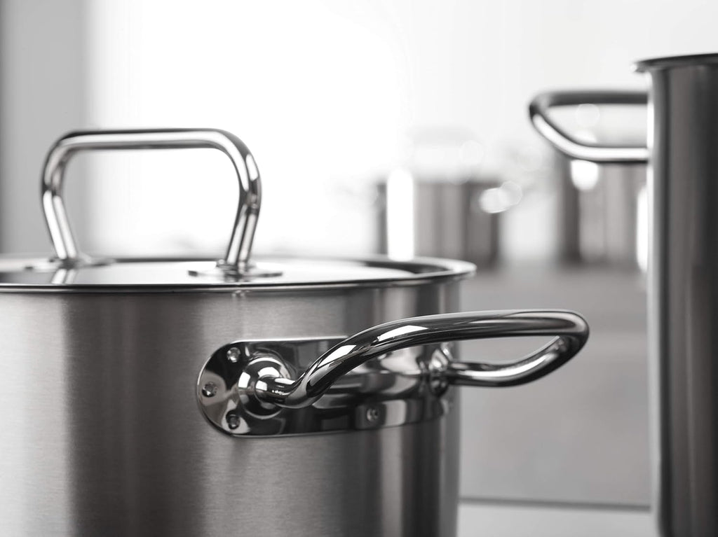 ZWILLING 5-Piece Cookware Set, 4 Lids, Suitable for Induction, Stainless Steel, Passion, Bright Grey, Diameter 16 cm, Diameter 20 cm, Diameter 24 cm, Diameter 28 cm