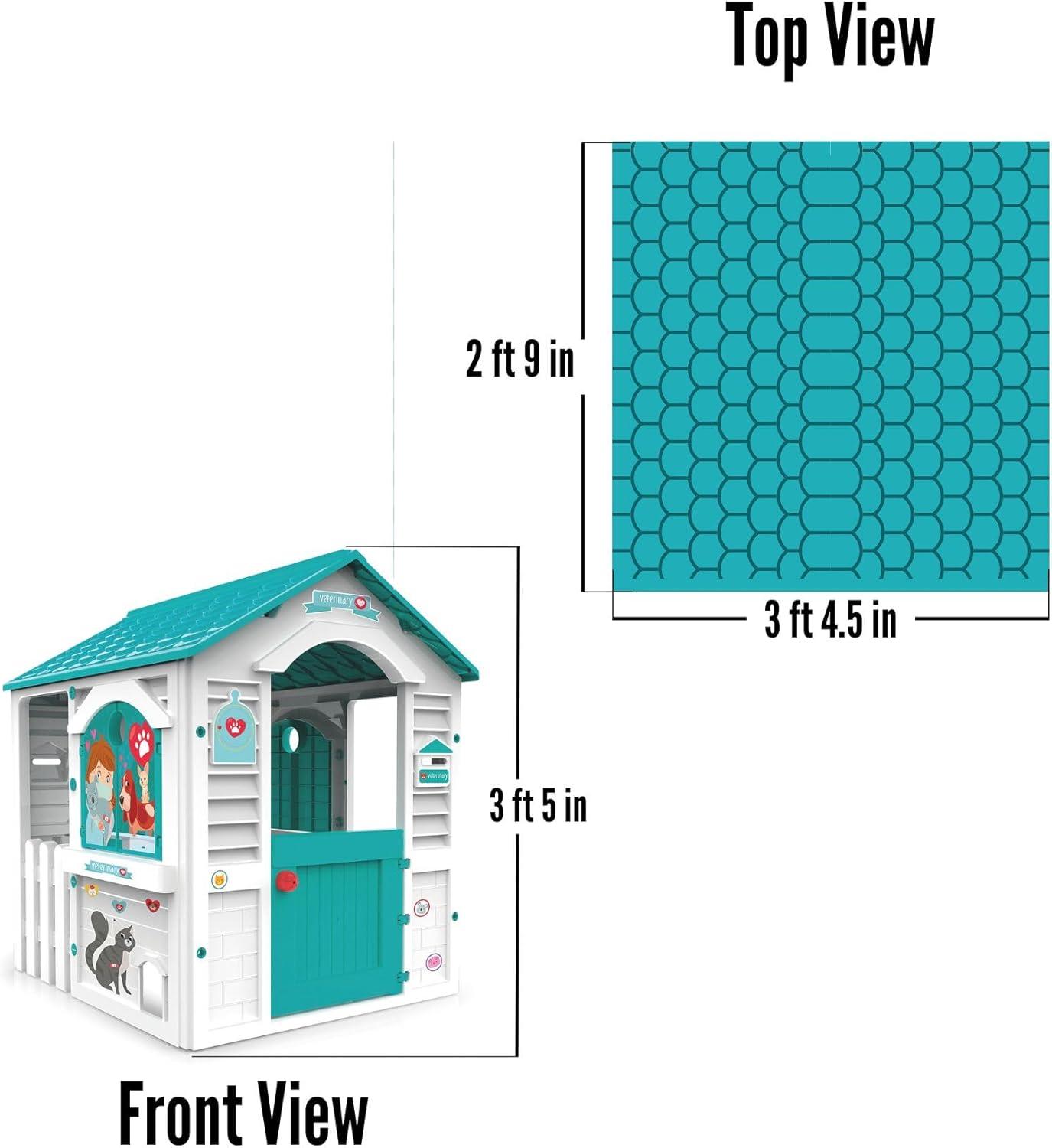 Chicos - Country Cottage Children's Outdoor and Indoor Cottage, Made of Durable and Durable Plastic, White, Unique, Measures 84 x 103 x 104 cm (89607)