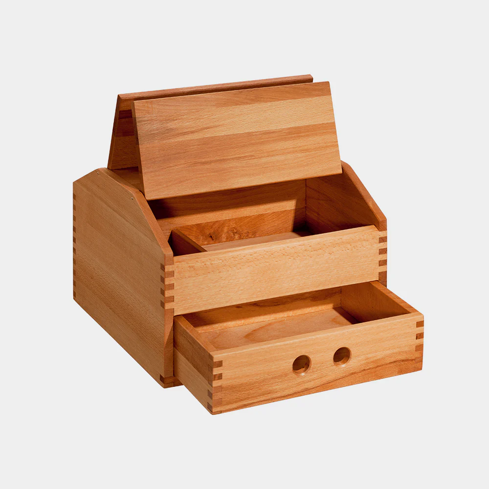 2025 Caja para betún de madera de haya aceitada