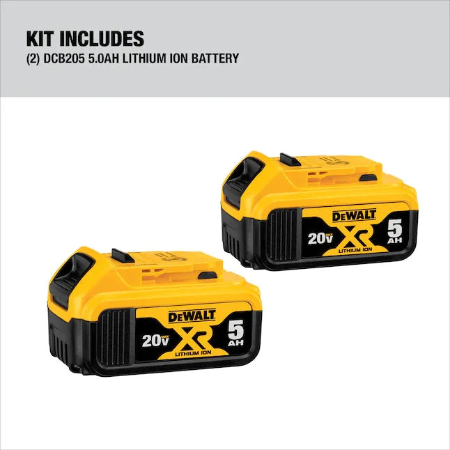 2025 Kit de inicio de batería DCB205-2CK 20V Max con 2 baterías de 5.0Ah