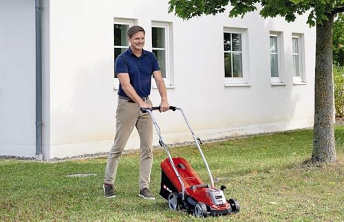 2025 Cortacésped a batería Einhell GE-CM 18/33 Li-Solo Power X-Change (18 V, ancho de corte 33 cm, hasta 200 m², motor brushless, bolsa de recogida 30 L, altura de corte 25-65 mm, sin batería)