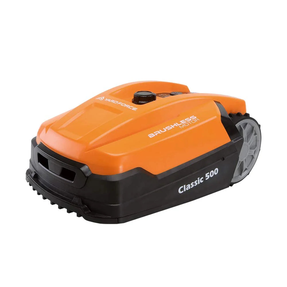 2025 Robot cortacésped Yard Force SA900ECO – Hasta 900 m² – Función corte en bordes – Sensor de lluvia – Motor sin escobillas – 28 V – Negro/Naranja