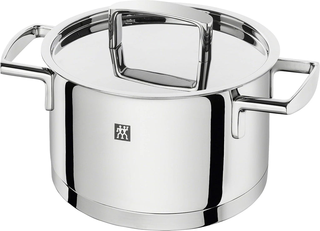 ZWILLING 5-Piece Cookware Set, 4 Lids, Suitable for Induction, Stainless Steel, Passion, Bright Grey, Diameter 16 cm, Diameter 20 cm, Diameter 24 cm, Diameter 28 cm