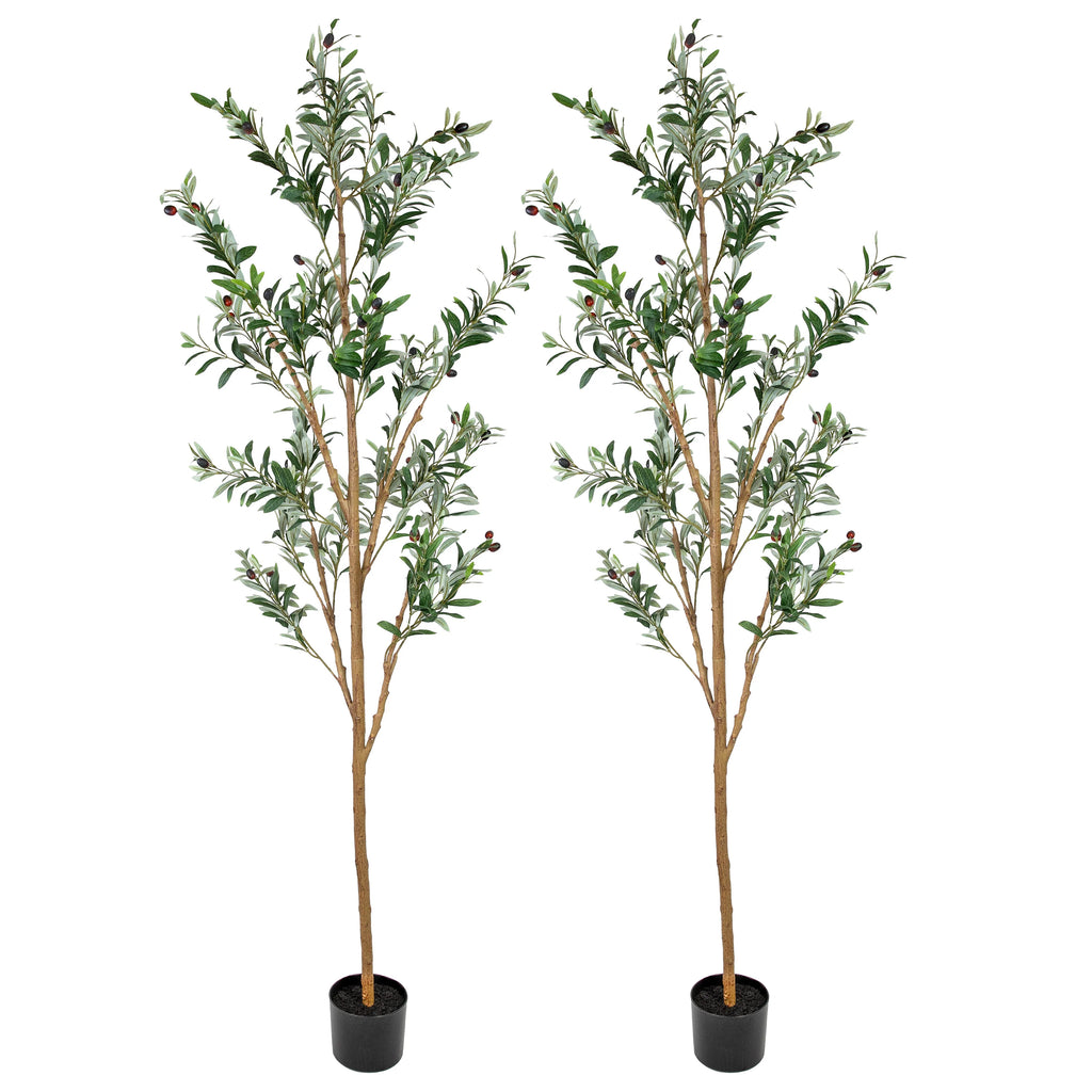 2025 Árbol de olivo artificial en maceta con hojas de seda de Sunnydaze
