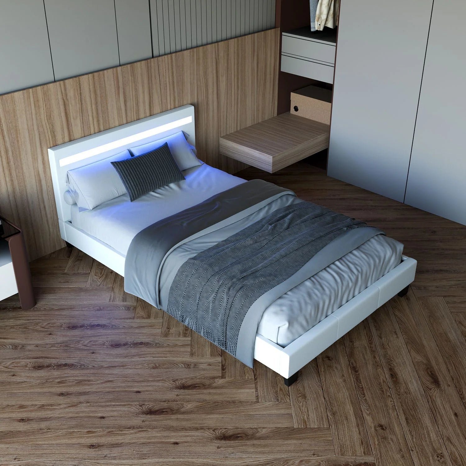 2025 Cama tapizada Verona 120x200 cm en blanco