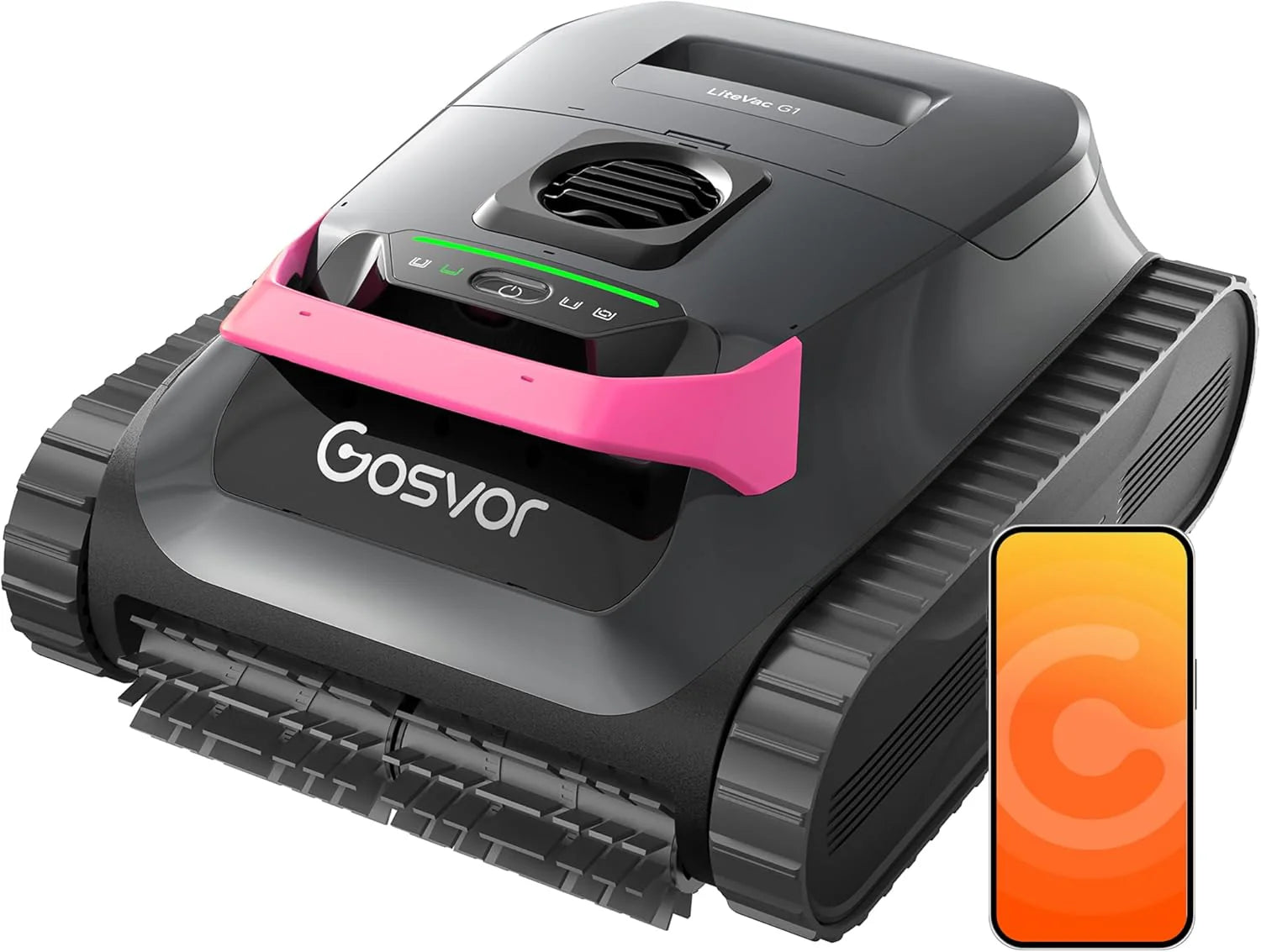 Gosvor (Nuovo 2026) Robot Pool Cleaners and Walls, Double Filtration, Intelligent Planning Routes, 5 Modes, App Control, 200 Min Autonomy, Water Line and Shallow Area, Grey Orange