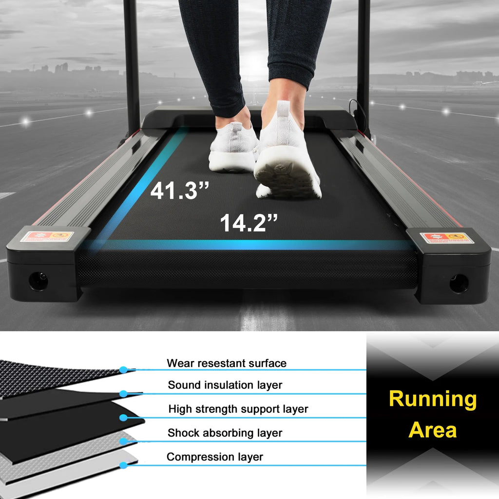 2025 Cinta de correr plegable FYC con ajuste de inclinación, motor eléctrico de 2,5 HP, dispositivo compacto motorizado para el hogar, gimnasio, caminar y trotar, capacidad de 100 kg