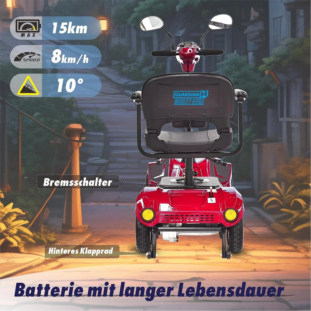 2025 Scooter eléctrico de 4 ruedas – silla de ruedas motorizada compacta y eficiente para adultos y personas mayores