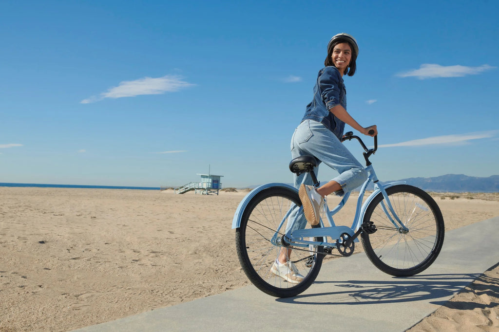 Bicicleta de paseo Concord Pacifica de 26 pulgadas para mujer, azul claro, para adultos