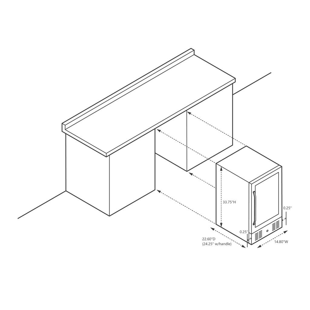 2025 Newair® Refrigerador Empotrable Negro para Bebidas – 96 Latas – 15 Pulgadas