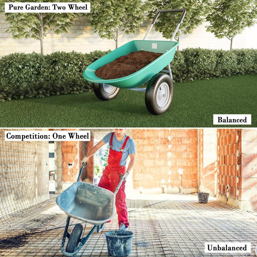 2025 Carretilla de Dos Ruedas, Gran Capacidad, Carro Utilitario Volteable para Jardinería, Paisajismo, Mantenimiento de Césped y Bricolaje