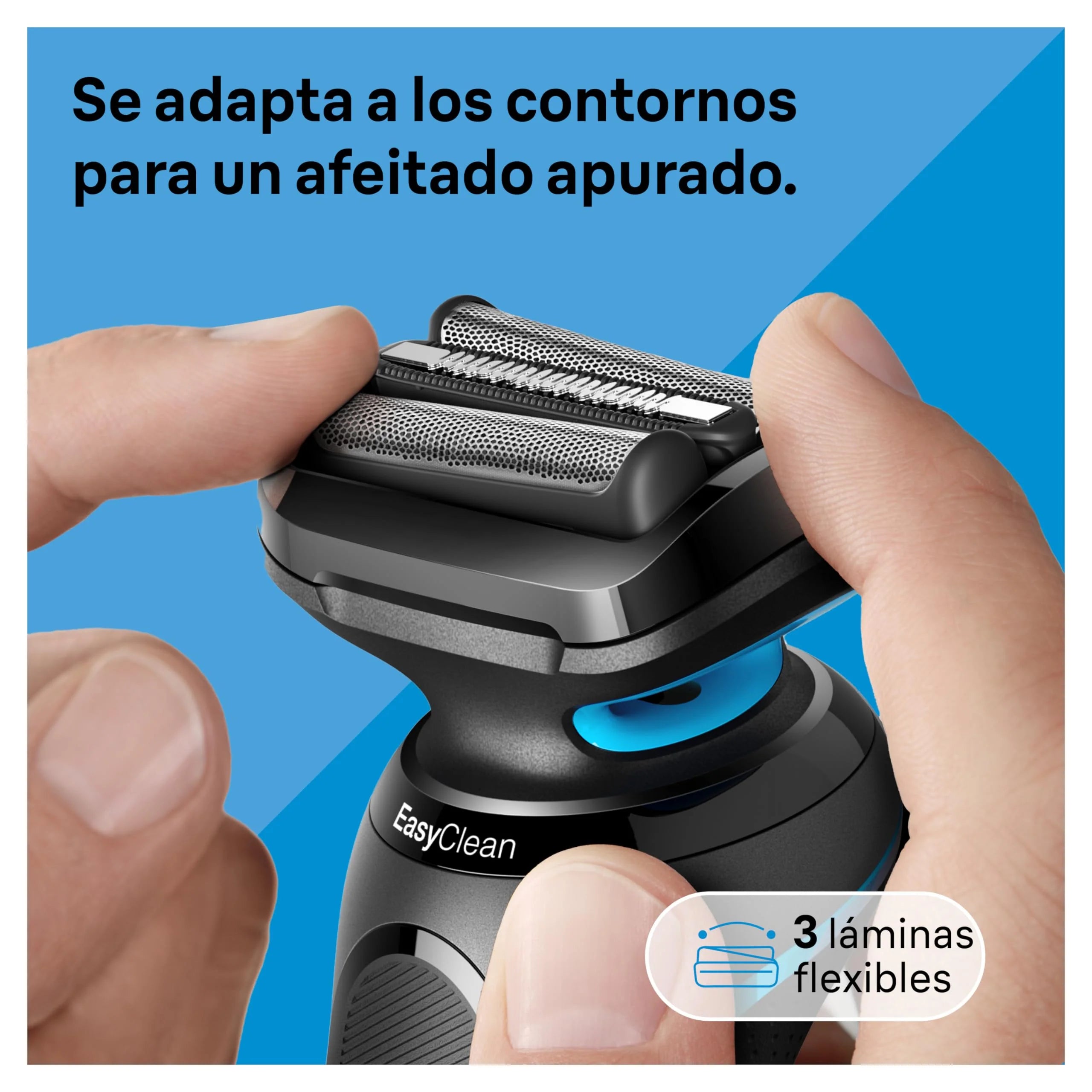 Braun Series 5 Afeitadora Eléctrica Hombre, Máquina de Afeitar Barba con Cabezal y Cuchillas Flexibles, Accesorio Cortabarba Incluido y Base De Carga, Impermeable y Recargable, 51-M4500cs, Gris/Azul