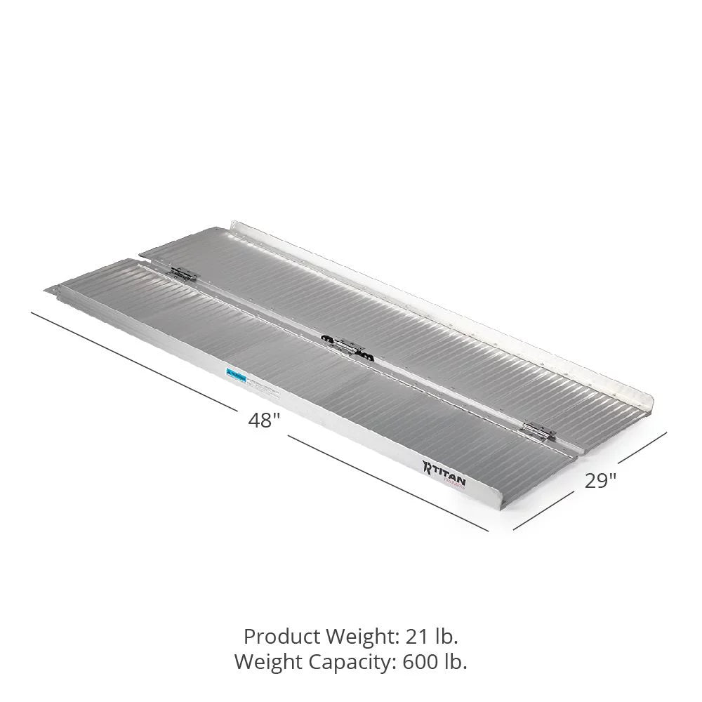 2025 Titan Ramps rampa plegable simple de 4 pies para silla de ruedas – capacidad de carga de 600 lb.