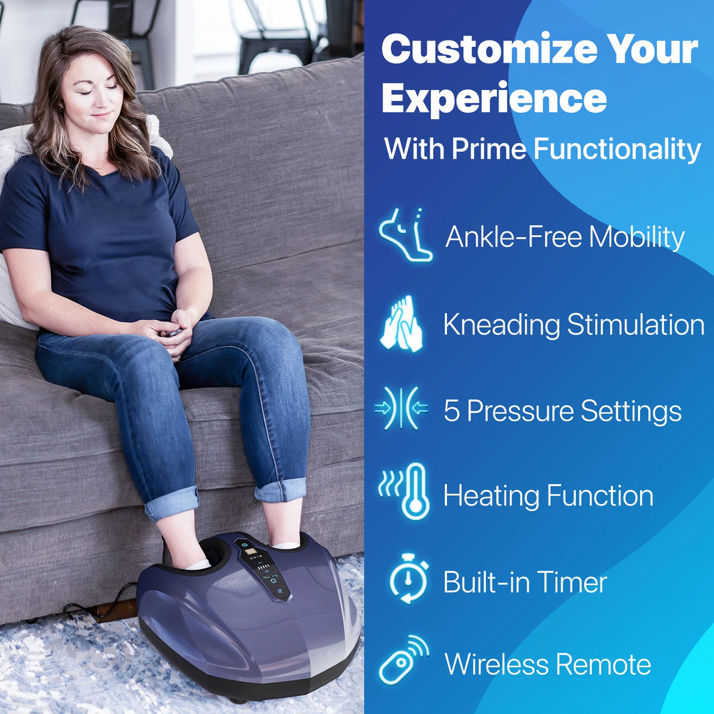 Aparato de masaje de pies MIKO Shiatsu – Amasamiento profundo, Shiatsu, compresión de aire y terapia de calor – Pantalla táctil – 2 controles remotos inalámbricos