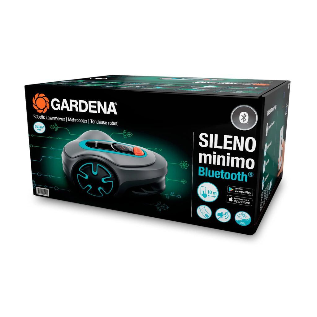 2025 Robot cortacésped Gardena SILENO minimo 350 m²: cortacésped inteligente con conectividad óptima, programable vía la aplicación Gardena Bluetooth (15208-47)