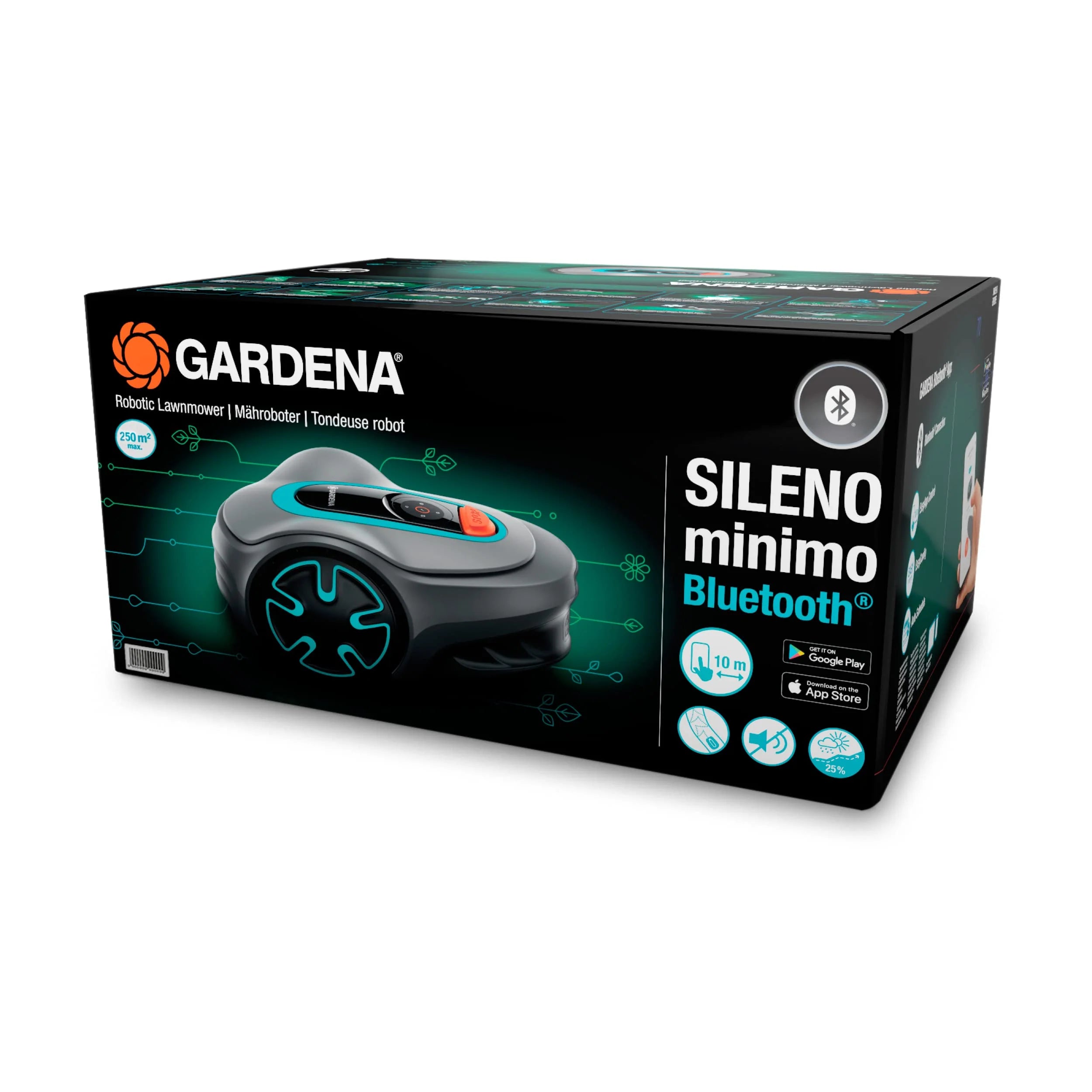 2025 Robot cortacésped Gardena SILENO minimo 350 m²: cortacésped inteligente con conectividad óptima, programable vía la aplicación Gardena Bluetooth (15208-47)