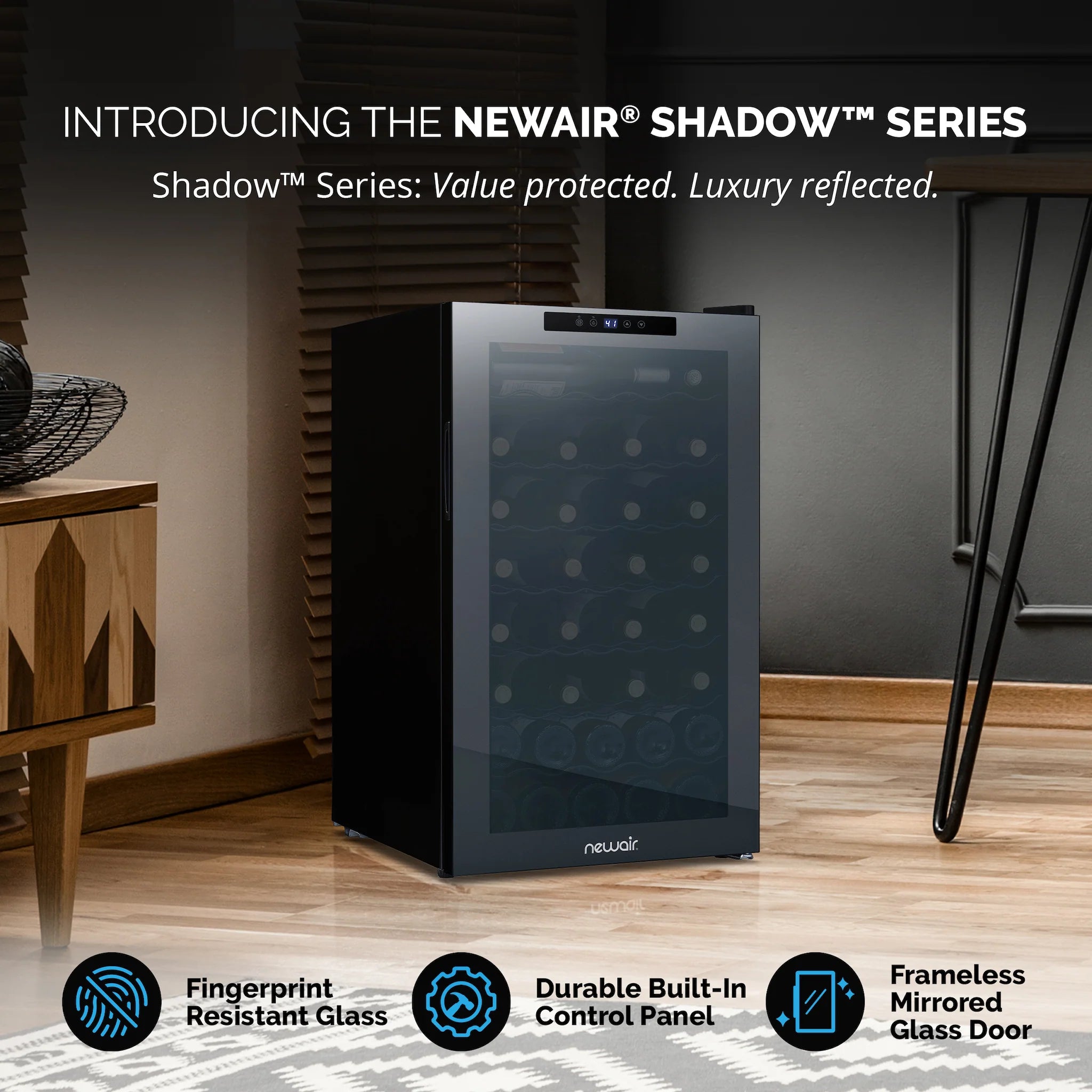 2025 Refrigerador de Vinos Independiente Newair – Negro (51 botellas)