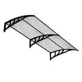 2025 Auvent para puerta de entrada de 199 x 99 cm, marquesina para puerta y ventana exterior, protección contra lluvia, nieve y viento, gris transparente
