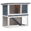 2025 Conejera para conejos – Recinto para pequeños animales, 90 x 45 x 80 cm, puerta gris, madera de pino